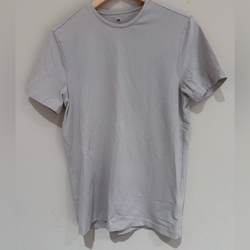 H&M Men's Tan Short Sleeve Slim Fit T-shirt Size Small